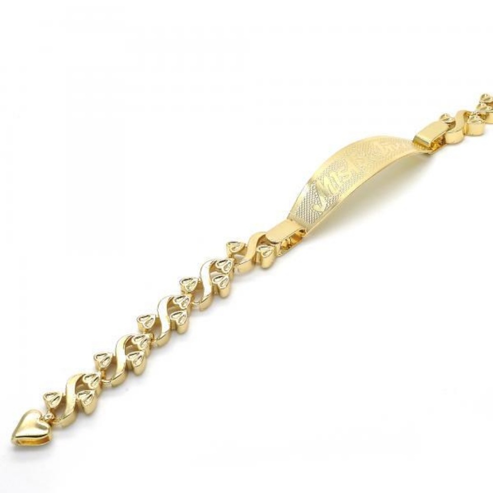 Gold Plated ID Bracelet, Heart Design - Picture 2 of 4